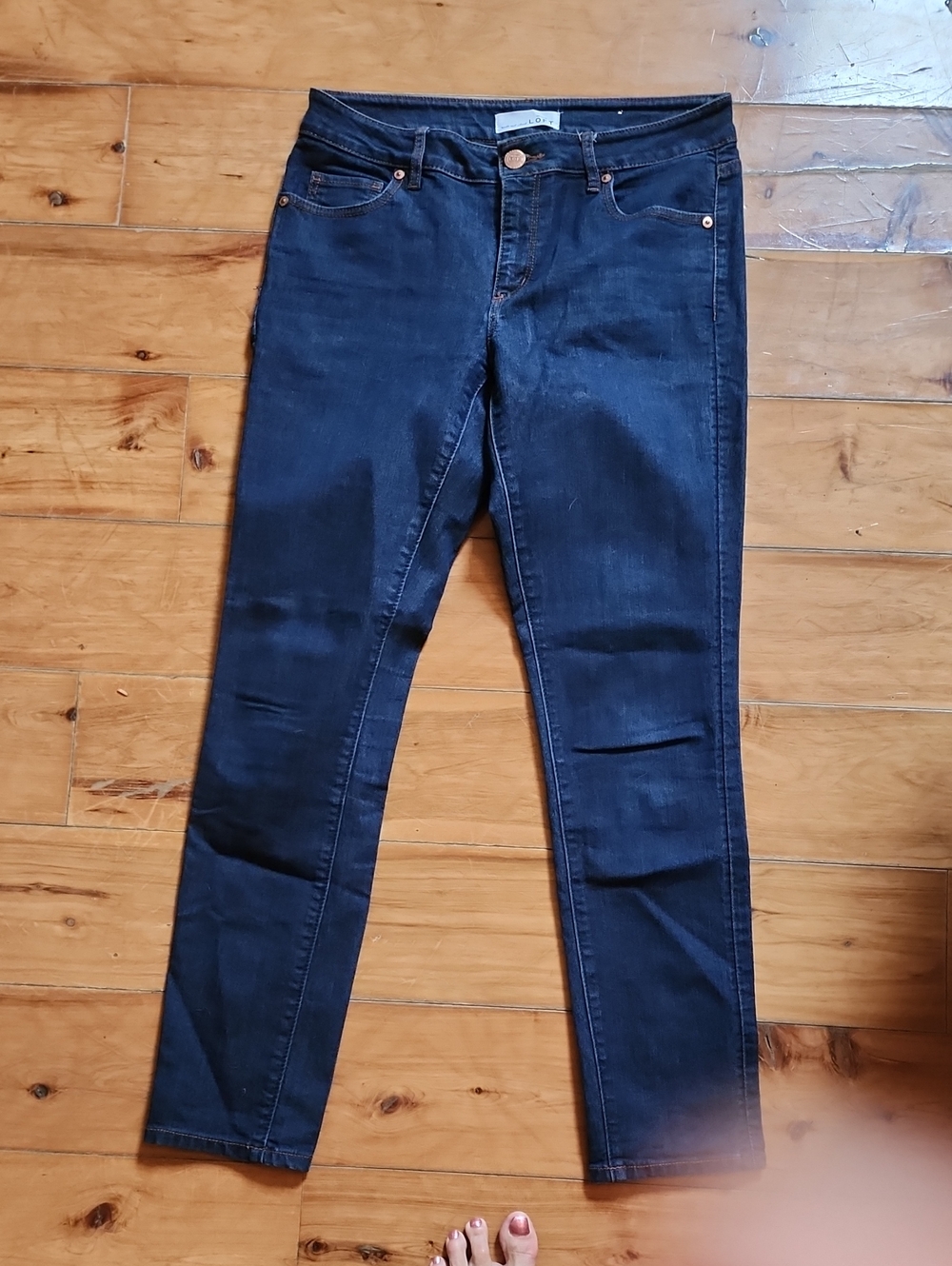 LOFT Dark Indigo Skinny Jeans, 4